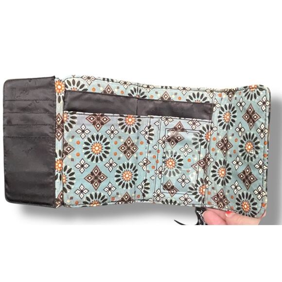Vera Bradley Retired Canyon Floral Trifold Wallet Snap Zip Purse Clutch Quilted - Picture 7 of 13